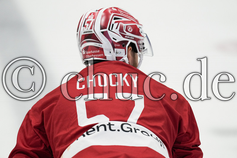 &bdquo;Chucky&ldquo; -57- Charlie Sarault (-A- EC Bad Nauheim) Warmup, DEL 2 - EC Bad Nauheim gegen Blue Devils Weiden, Bad Nauheim, Colonel-Knight-Stadion, 20.09.26