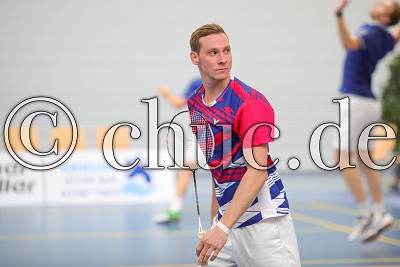 Peter Lang (SV Fun-Ball Dortelweil), Badminton Bundesliga - SV Fun-Ball Dortelweil gegen 1. BC Sbr.-Bischmisheim, Bad Vilbel - OT Dortelweil, Sporthalle der Europ&auml;ischen Schule Rhein-Main, 30.09.18