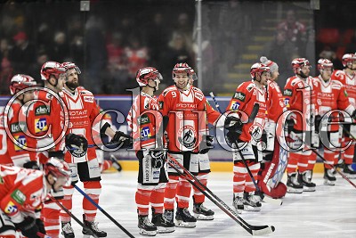 Aufstellung vorm Spiel, in der DEL 2 - EC Bad Nauheim gegen Heilbronner Falken, Bad Nauheim, Colonel-Knight-Stadion, 03.01.20