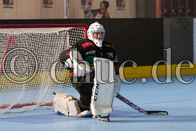 -46- Jannis Wagner (Torwart IVA Rhein-Main Patriots), 1. Inline-Skaterhockey-Bundesliga - Rhein-Main Patriots gegen Crash Eagles Kaarst, Niddatal - OT Assenheim, Inlinehockeyhalle Assenheim, 20.04.24