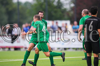 -4- Tim Schneider (SV Schwalheim) trifft zum 3:2, Relegation zur Kreisliga A - SV Schwalheim gegen SV Blau-Gelb Friedberg, Friedberg - OT Fauerbach, Sportplatz Fauerbach, 31.05.24