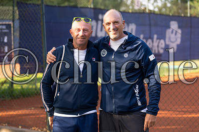 Alain Morracchini (THC Neum&uuml;nster) und Konstantinos Effraimoglou (Ober-M&ouml;rler TC), Deutsche Tennis Mannschaftsmeisterschaft 2024 Herren 60, Neum&uuml;nster, THC Neum&uuml;nster, 07.09.24