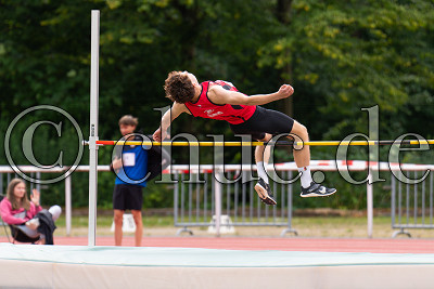 -121- Tristan R&uuml;hl (LAZ Gie&szlig;en) im Hochsprung,  30. Jedermann-Zehnkampf 2024 LSC Bad Nauheim, Bad Nauheim, Waldstadion, 14.09.24