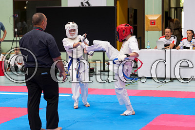 Emilian Cristea (Germany; Hessen; Bad Nauheim; Dojo Kokoro) gegen Roman Drobyschev (Germany; Dojo Kaiten Shinkyokushinkai N&uuml;rnberg), International Fullcontact Karate Championship 2026, Bad Nauheim OT Nieder-M&ouml;rlen, Frauenwaldhalle, 23.05.26